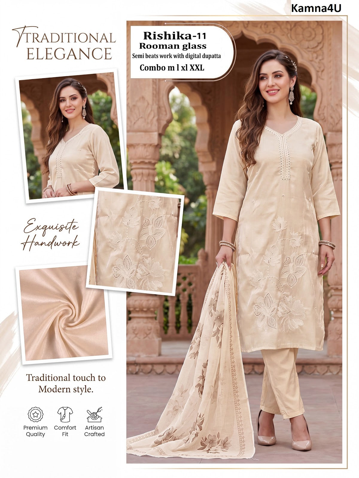 Rishika Kamna4U Roman Readymade Pant Style Suits Supplier Ahmedabad
