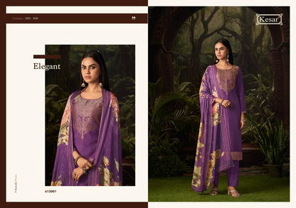 Rishika Kesar Bemberg Muslin Pant Style Suits Wholesale Price