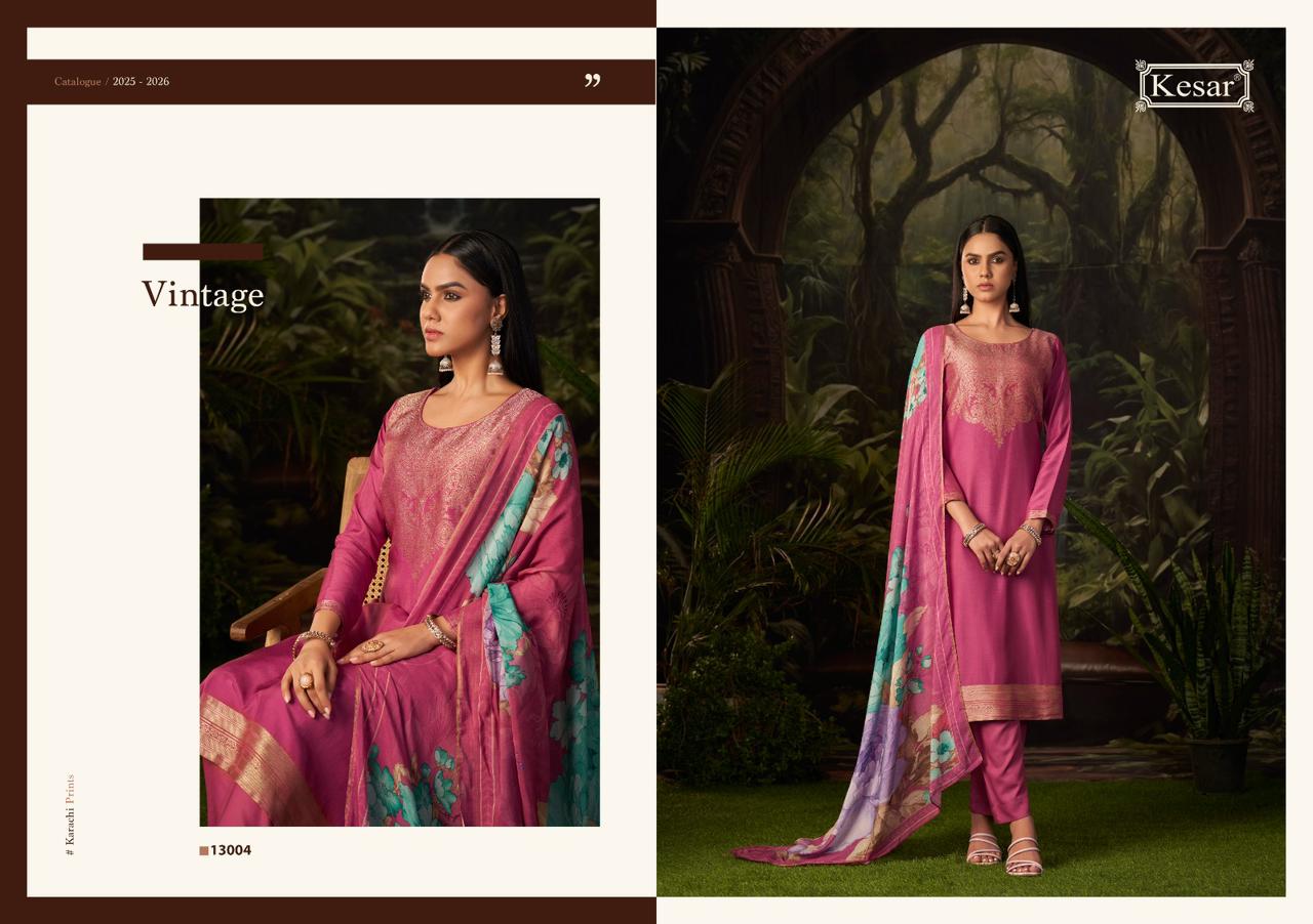 Rishika Kesar Bemberg Muslin Pant Style Suits Wholesale Price