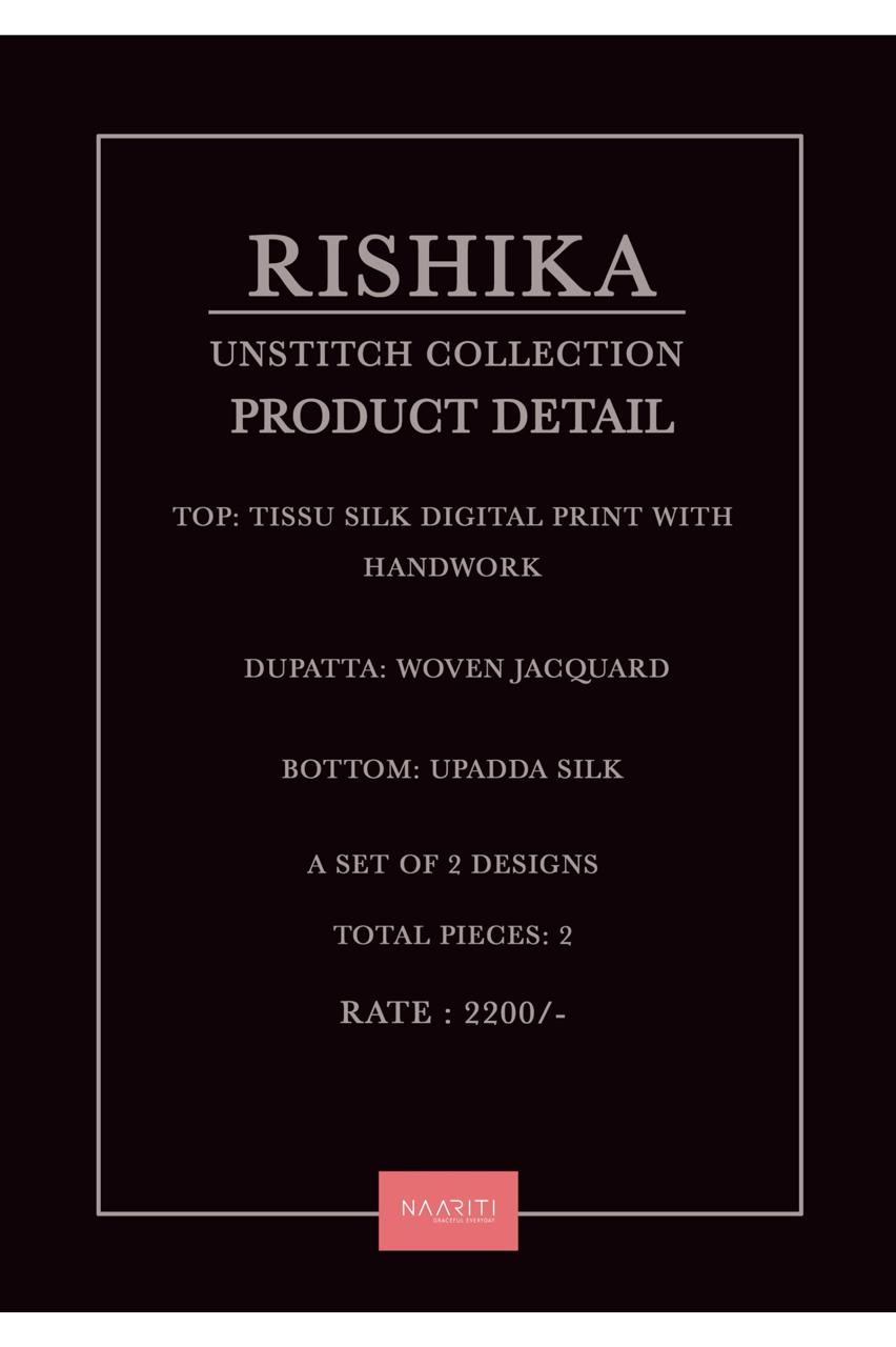 Rishika Naariti Tissue Silk Pant Style Suits Manufacturer India
