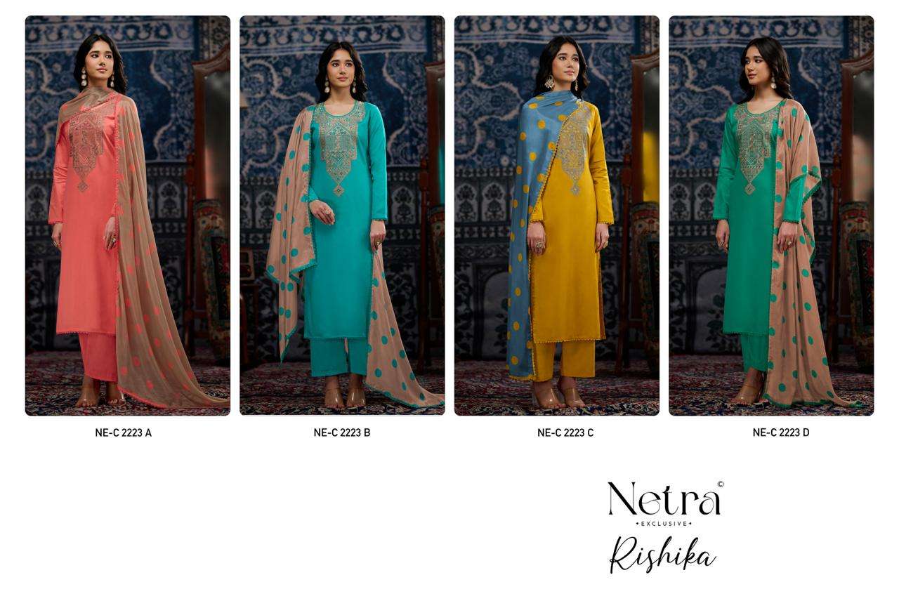 Rishika Netra Cotton Pant Style Suits Manufacturer