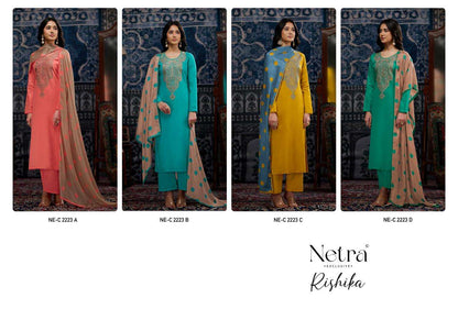 Rishika Netra Cotton Pant Style Suits Manufacturer