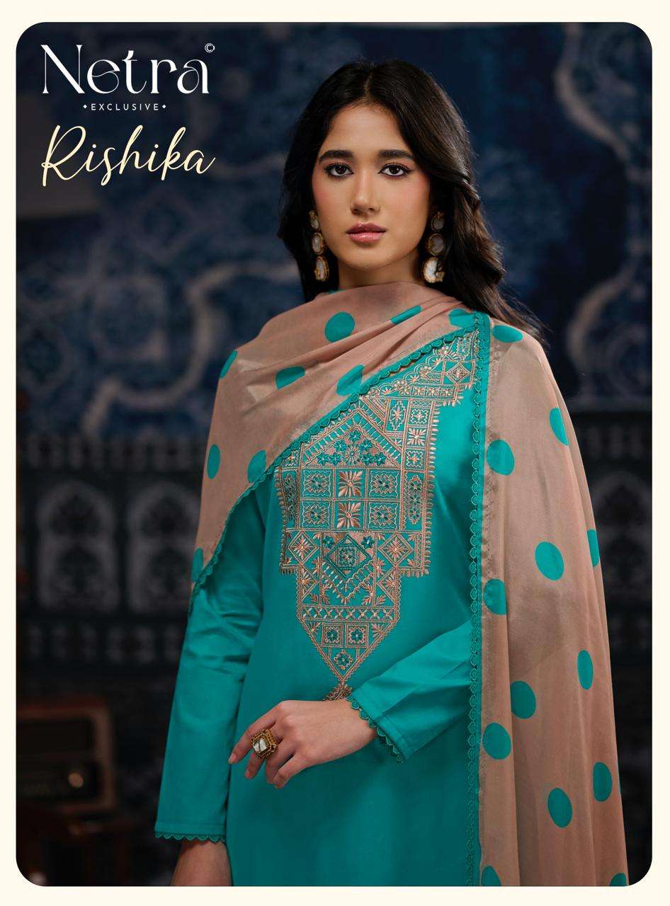 Rishika Netra Cotton Pant Style Suits Manufacturer