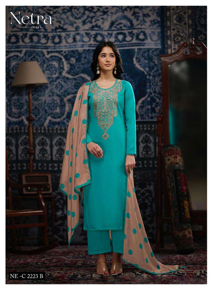 Rishika Netra Cotton Pant Style Suits Manufacturer