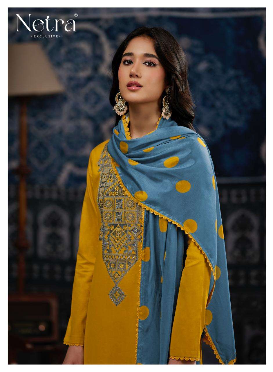 Rishika Netra Cotton Pant Style Suits Manufacturer