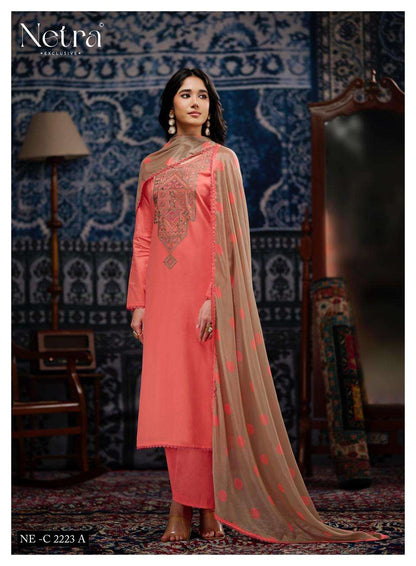 Rishika Netra Cotton Pant Style Suits Manufacturer