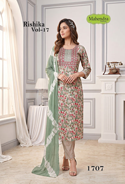 Rishika Vol 17 Mahendra Fashion Capsule Readymade Pant Style Suits Manufacturer Ahmedabad