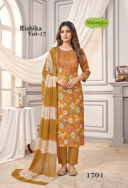 Rishika Vol 17 Mahendra Fashion Capsule Readymade Pant Style Suits Manufacturer Ahmedabad
