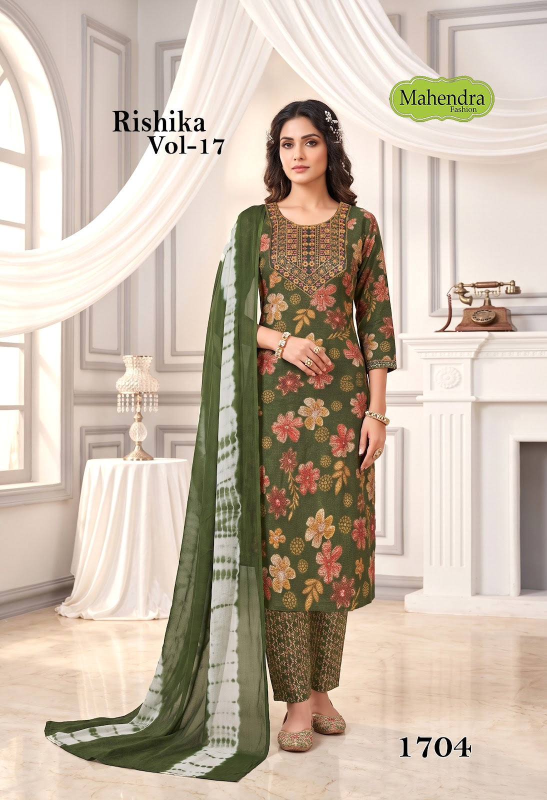 Rishika Vol 17 Mahendra Fashion Capsule Readymade Pant Style Suits Manufacturer Ahmedabad