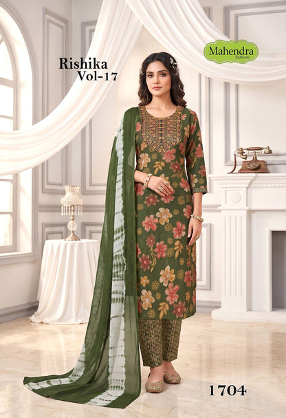 Rishika Vol 17 Mahendra Fashion Capsule Readymade Pant Style Suits Manufacturer Ahmedabad