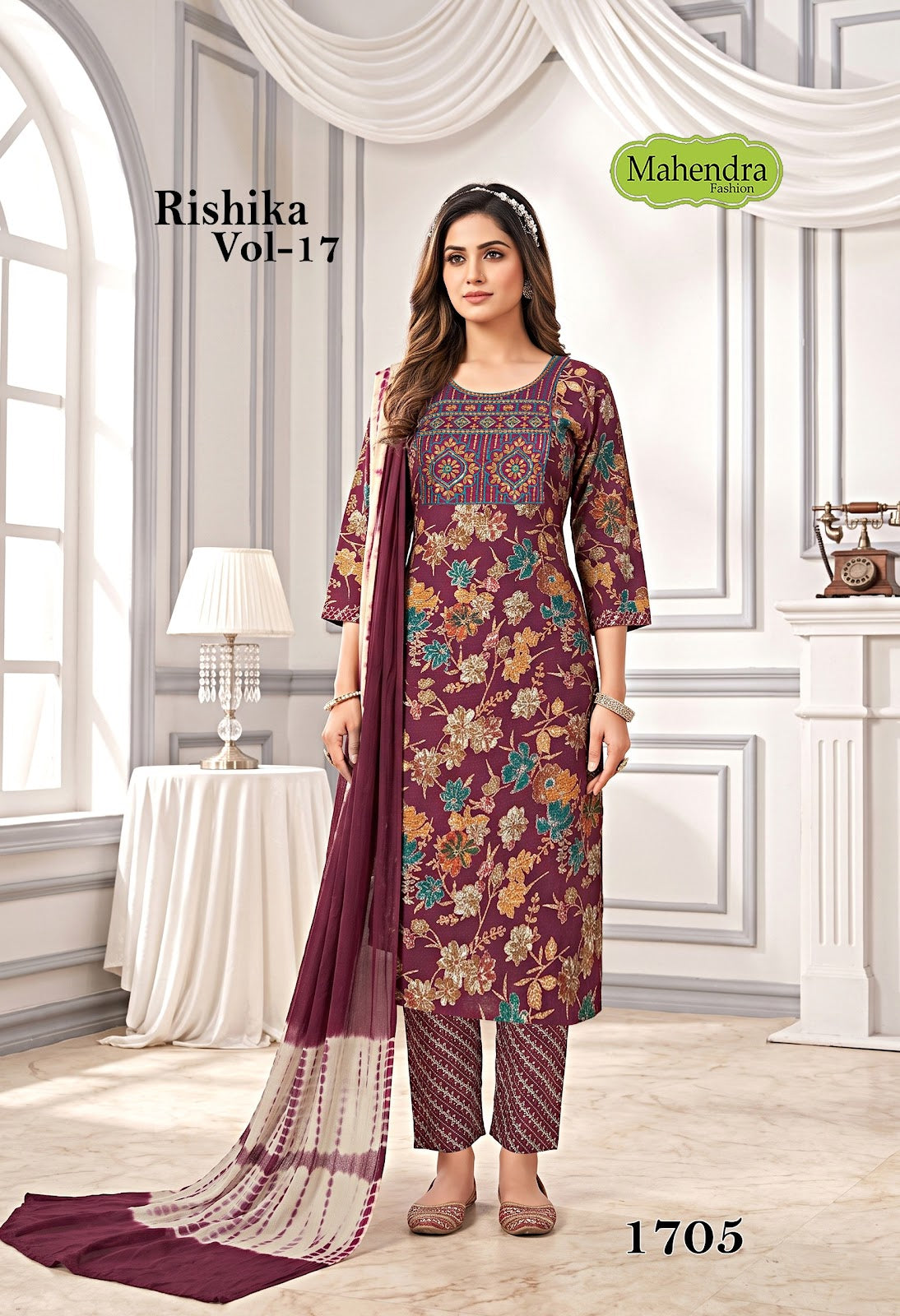 Rishika Vol 17 Mahendra Fashion Capsule Readymade Pant Style Suits Manufacturer Ahmedabad