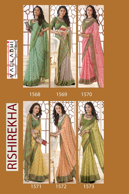 Rishirekha Vallabhi Lite Chiffon Sarees Manufacturer Gujarat