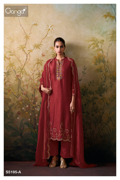 Rishita S5195 Ganga Russian Silk Pant Style Suits Manufacturer Ahmedabad