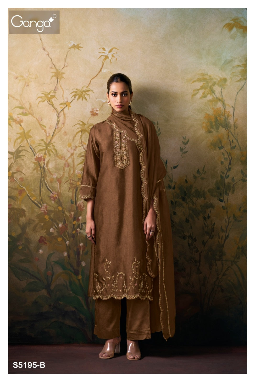 Rishita S5195 Ganga Russian Silk Pant Style Suits Manufacturer Ahmedabad