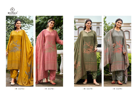 Rishitha Rupali Bemberg Muslin Pant Style Suits Supplier India