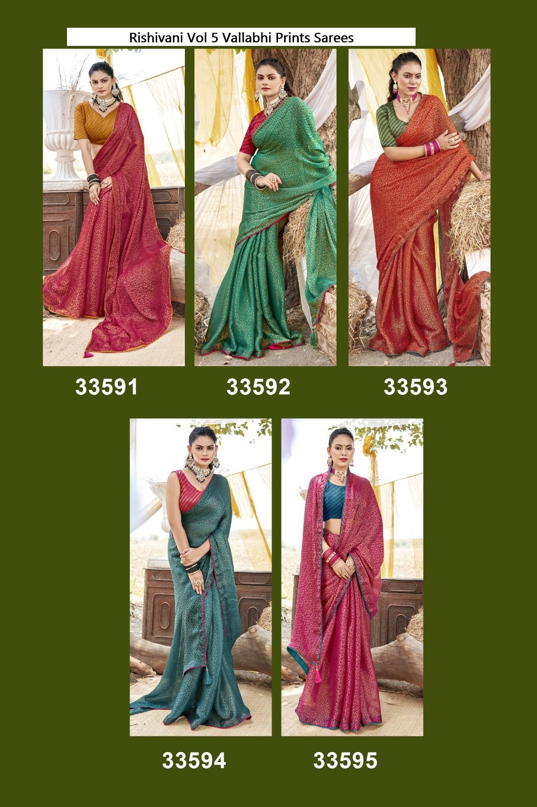 Rishivani Vol 5 Vallabhi Prints Jacquard Sarees Manufacturer