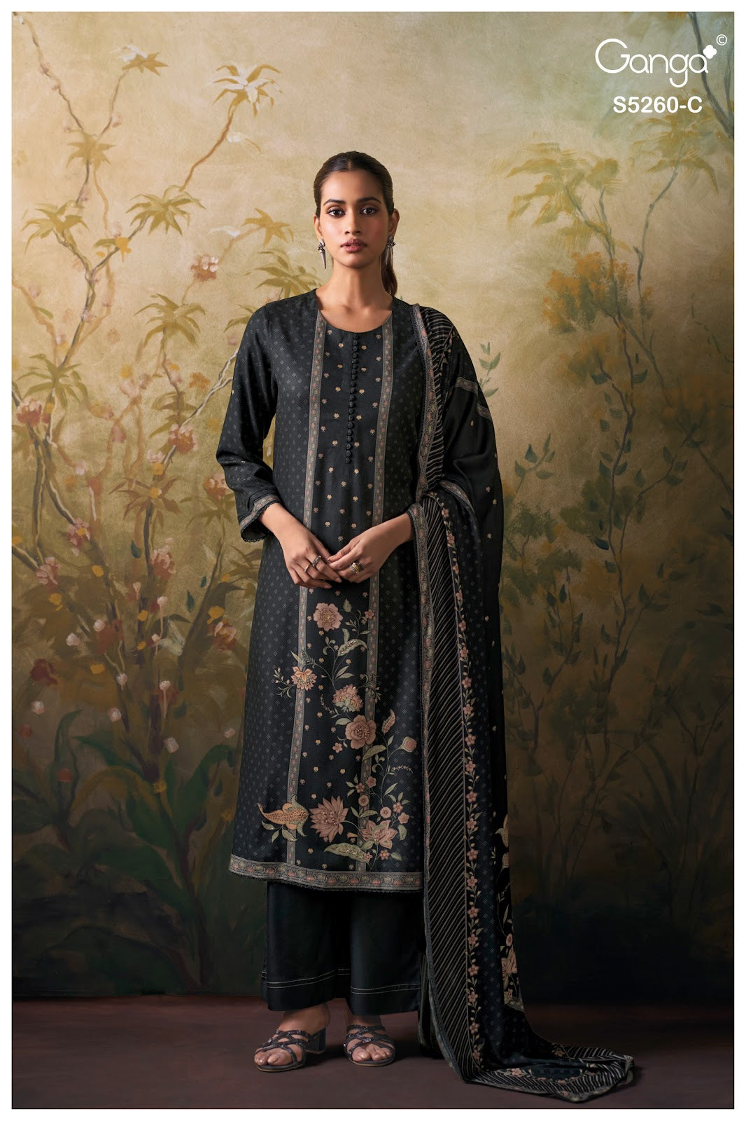 Rishsa S5260 Ganga Wool Pashmina Suits Wholesale Price