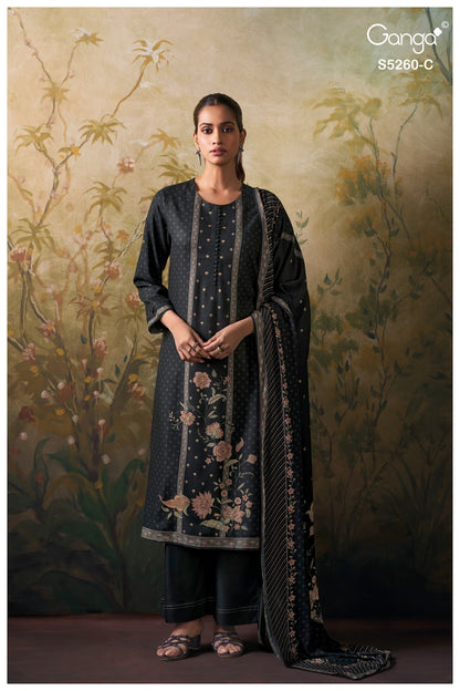 Rishsa S5260 Ganga Wool Pashmina Suits Wholesale Price