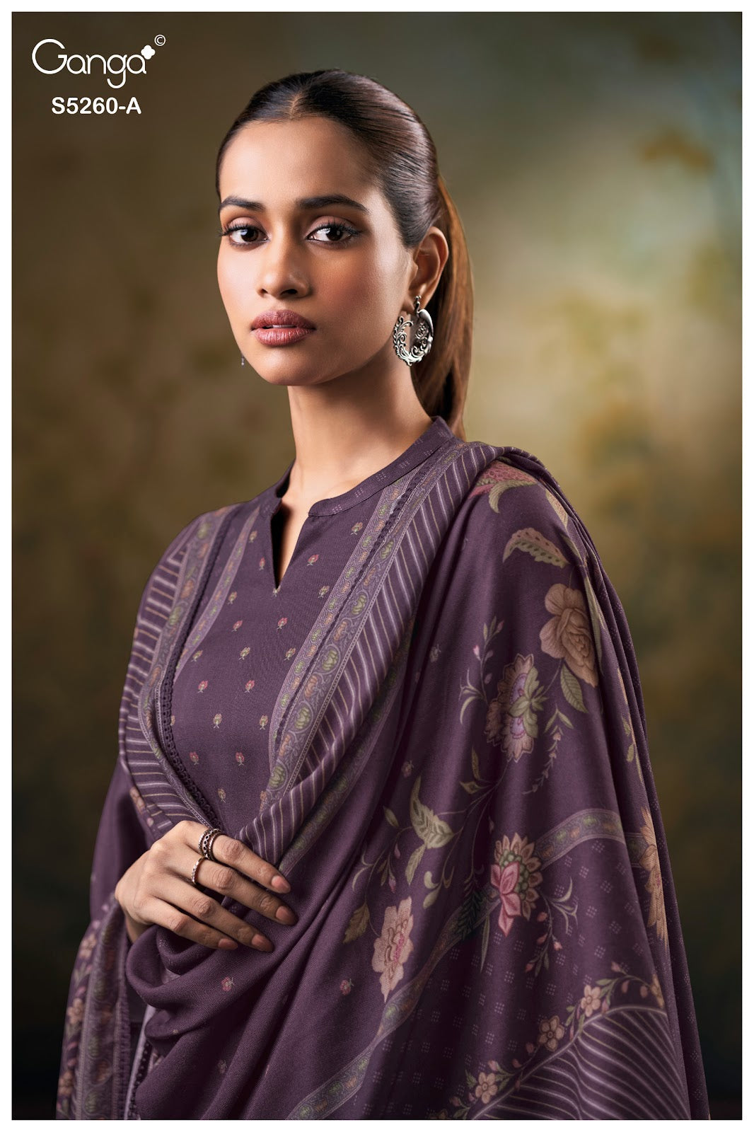 Rishsa S5260 Ganga Wool Pashmina Suits Wholesale Price