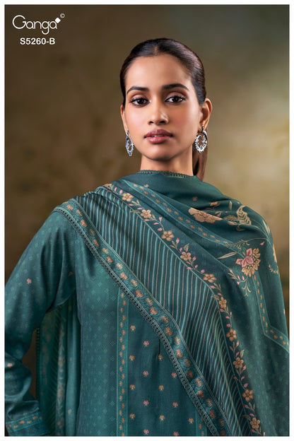 Rishsa S5260 Ganga Wool Pashmina Suits Wholesale Price
