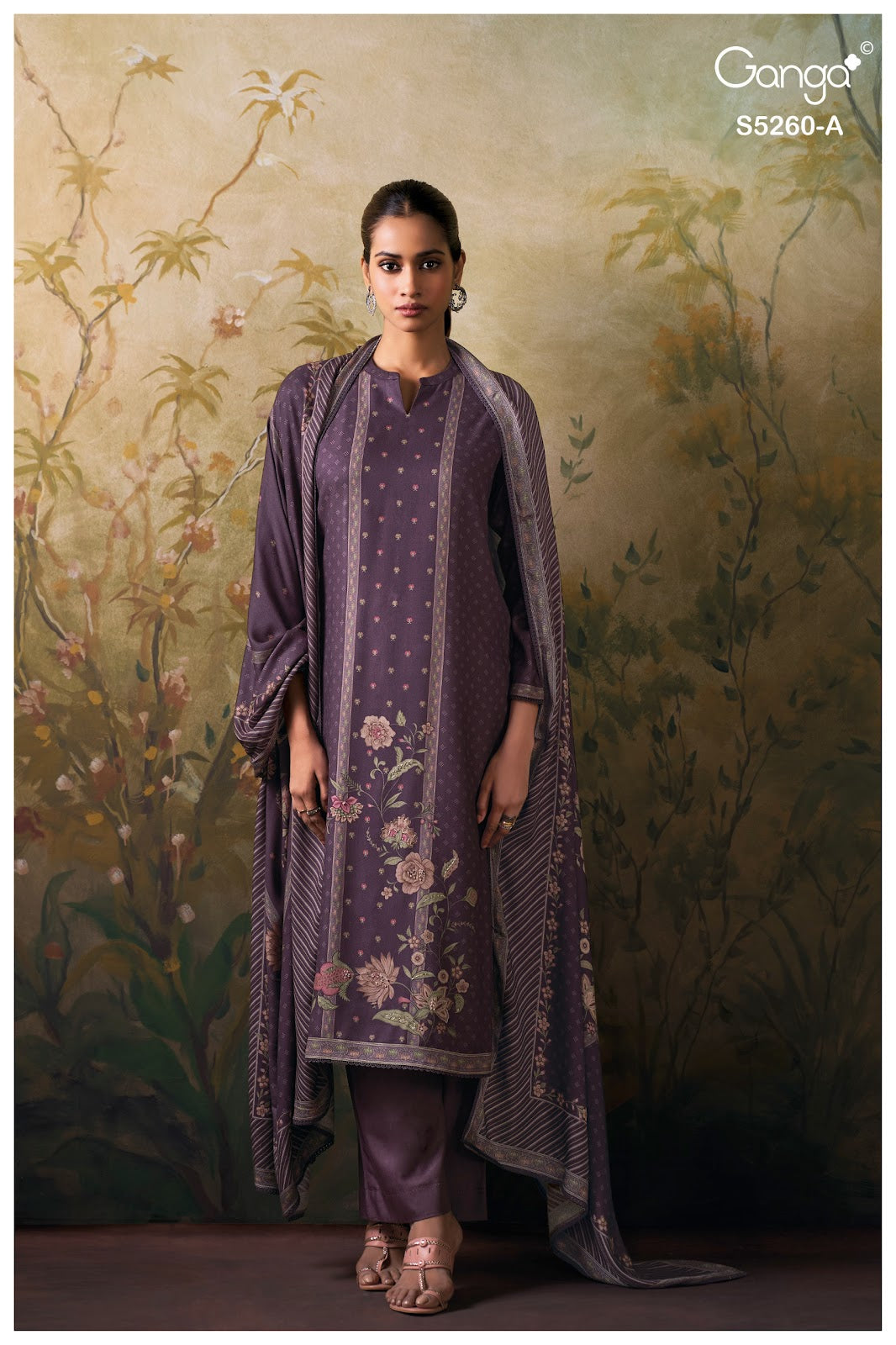 Rishsa S5260 Ganga Wool Pashmina Suits Wholesale Price