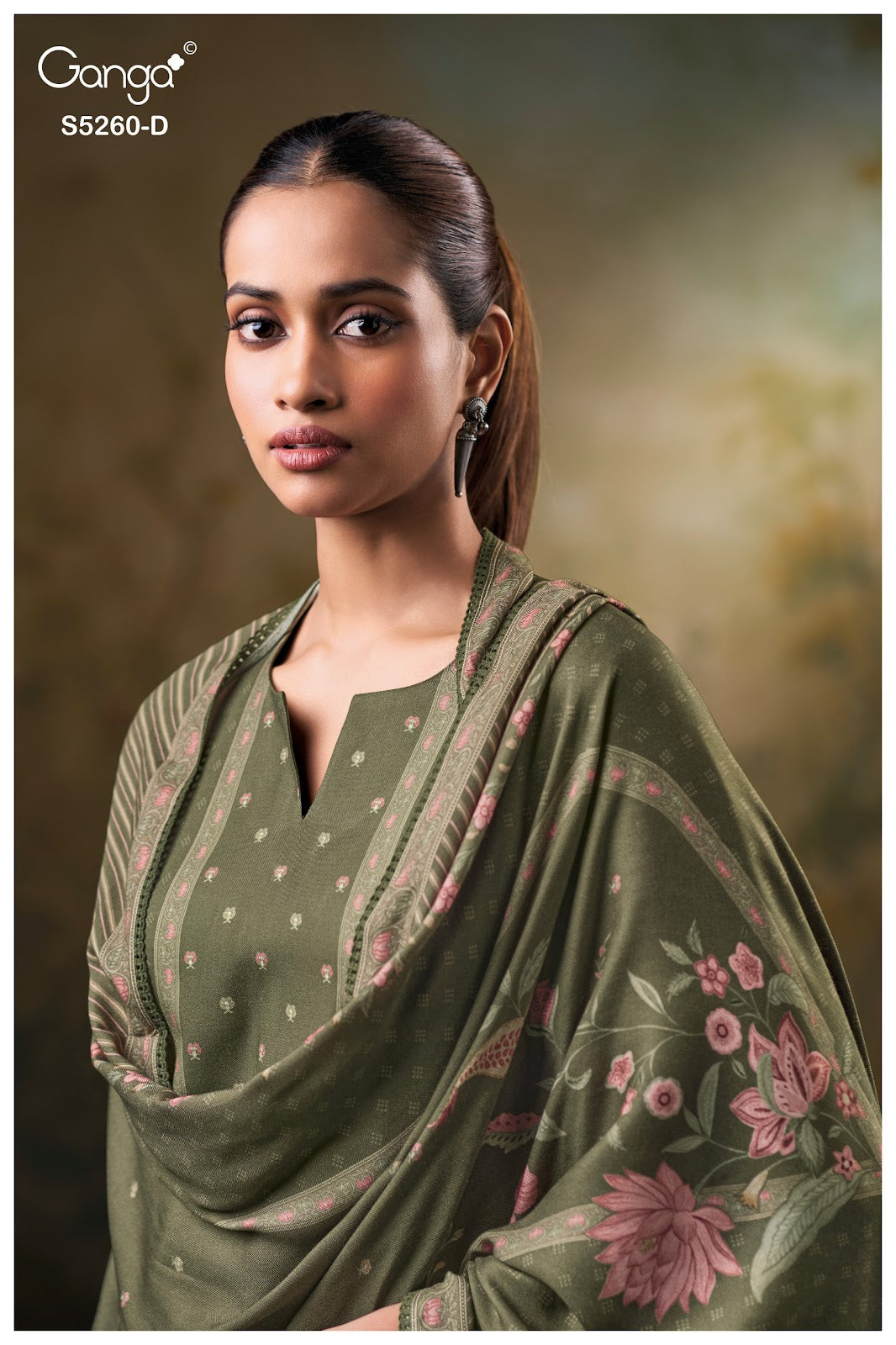 Rishsa S5260 Ganga Wool Pashmina Suits Wholesale Price