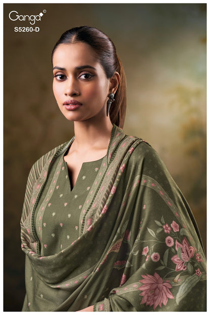 Rishsa S5260 Ganga Wool Pashmina Suits Wholesale Price