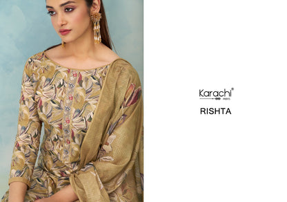 Rishta 1001 Karachi Prints Pure Lawn Pant Style Suits Wholesale