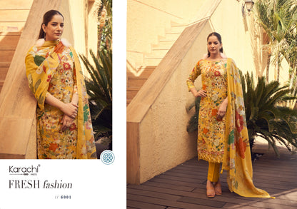 Rishta 6001 Karachi Prints Lawn Cotton Pant Style Suits Supplier India