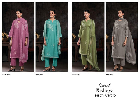 Rishvya 4807 Ganga Cotton Plazzo Style Suits Exporter India