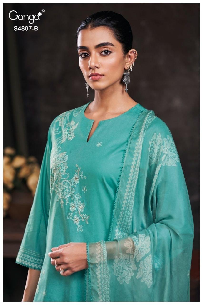 Rishvya 4807 Ganga Cotton Plazzo Style Suits Exporter India