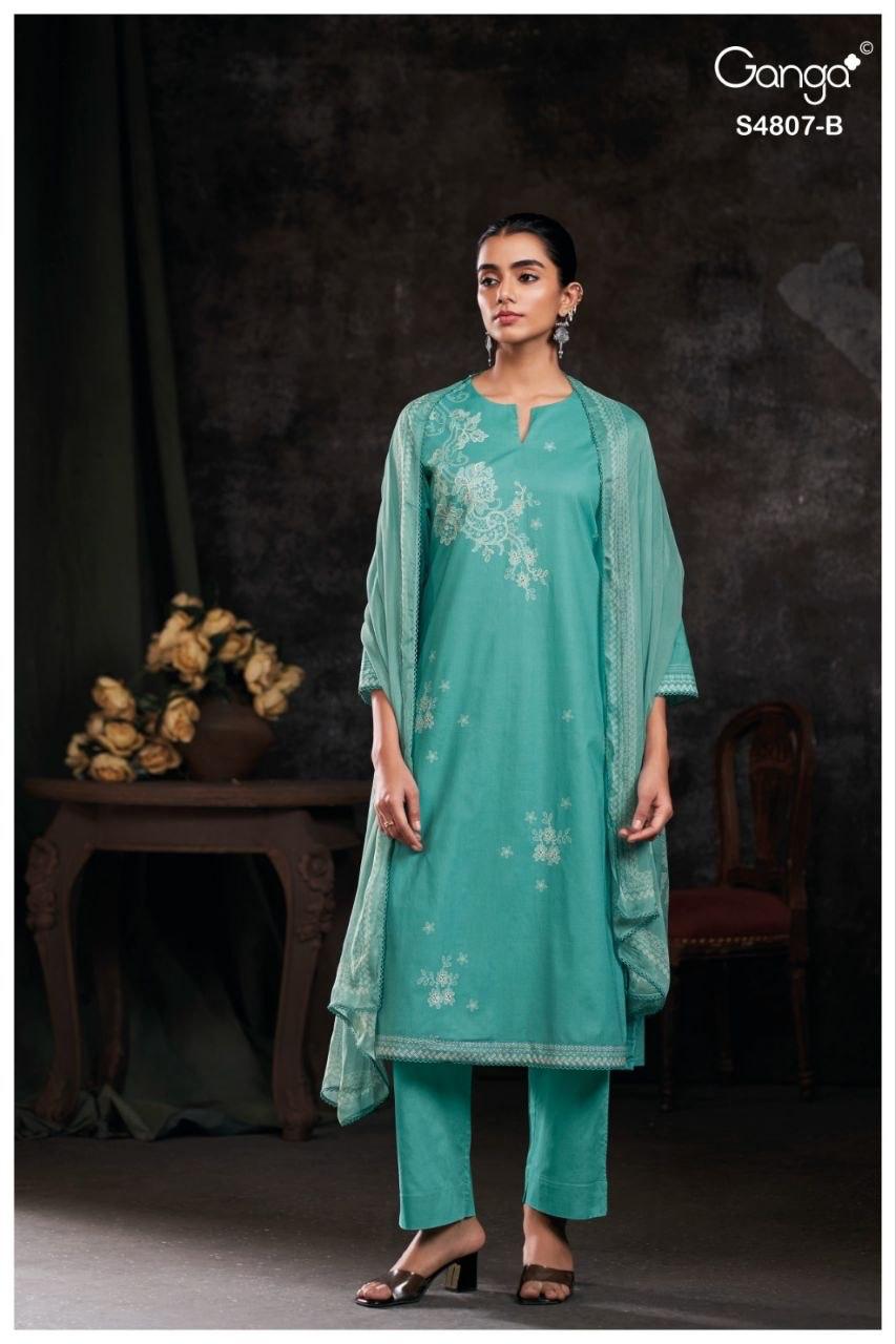 Rishvya 4807 Ganga Cotton Plazzo Style Suits Exporter India