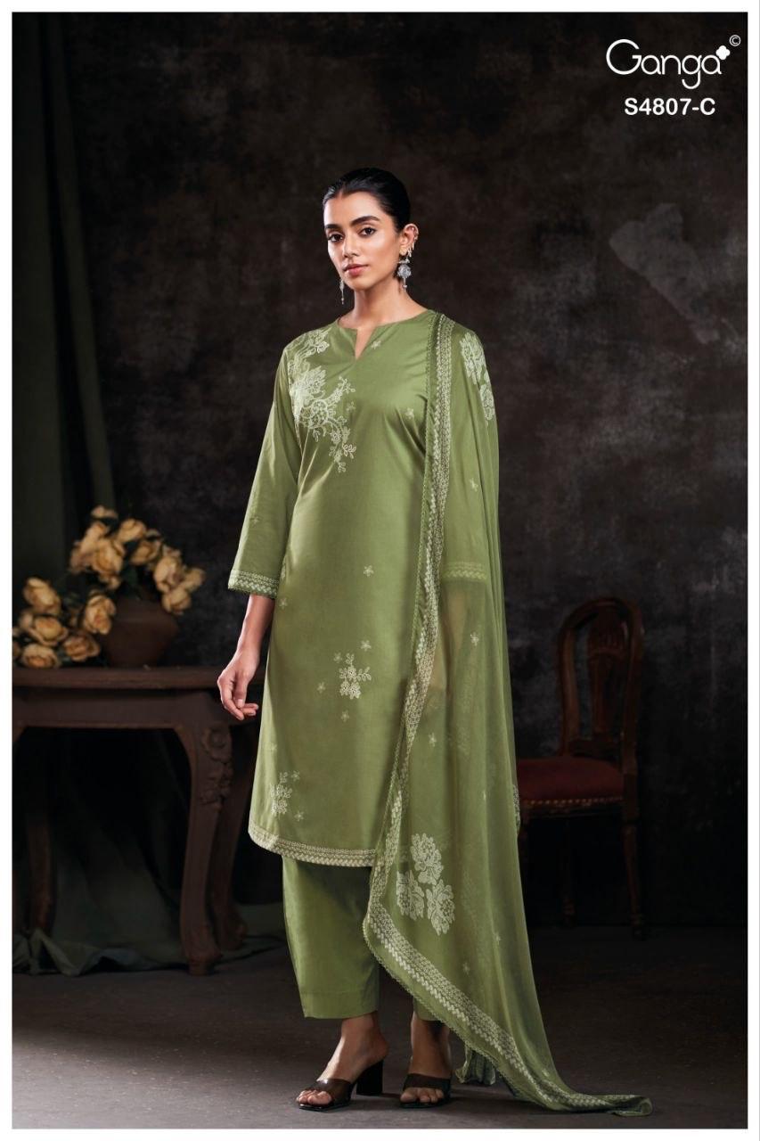 Rishvya 4807 Ganga Cotton Plazzo Style Suits Exporter India