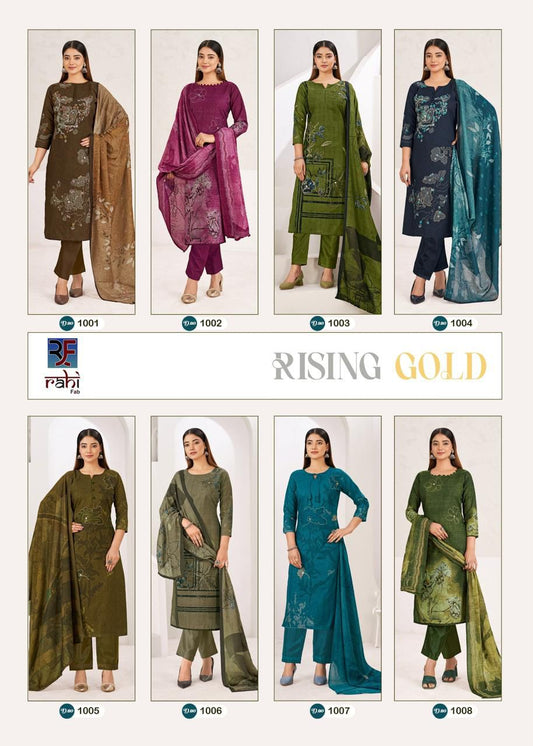 Rising Gold Vol 1 Rahi Fab Cotton Karachi Salwar Suits Wholesaler Ahmedabad