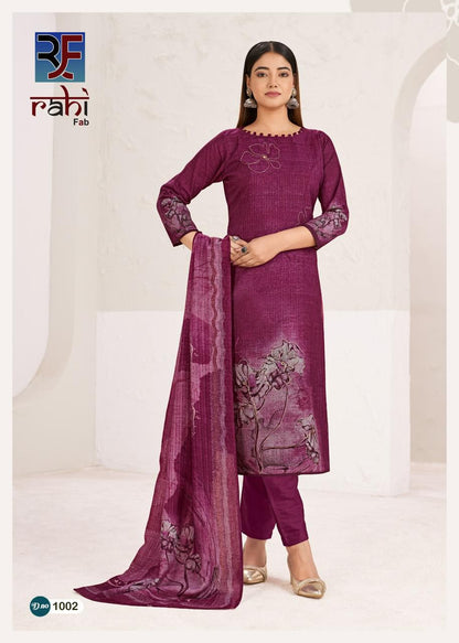 Rising Gold Vol 1 Rahi Fab Cotton Karachi Salwar Suits Wholesaler Ahmedabad