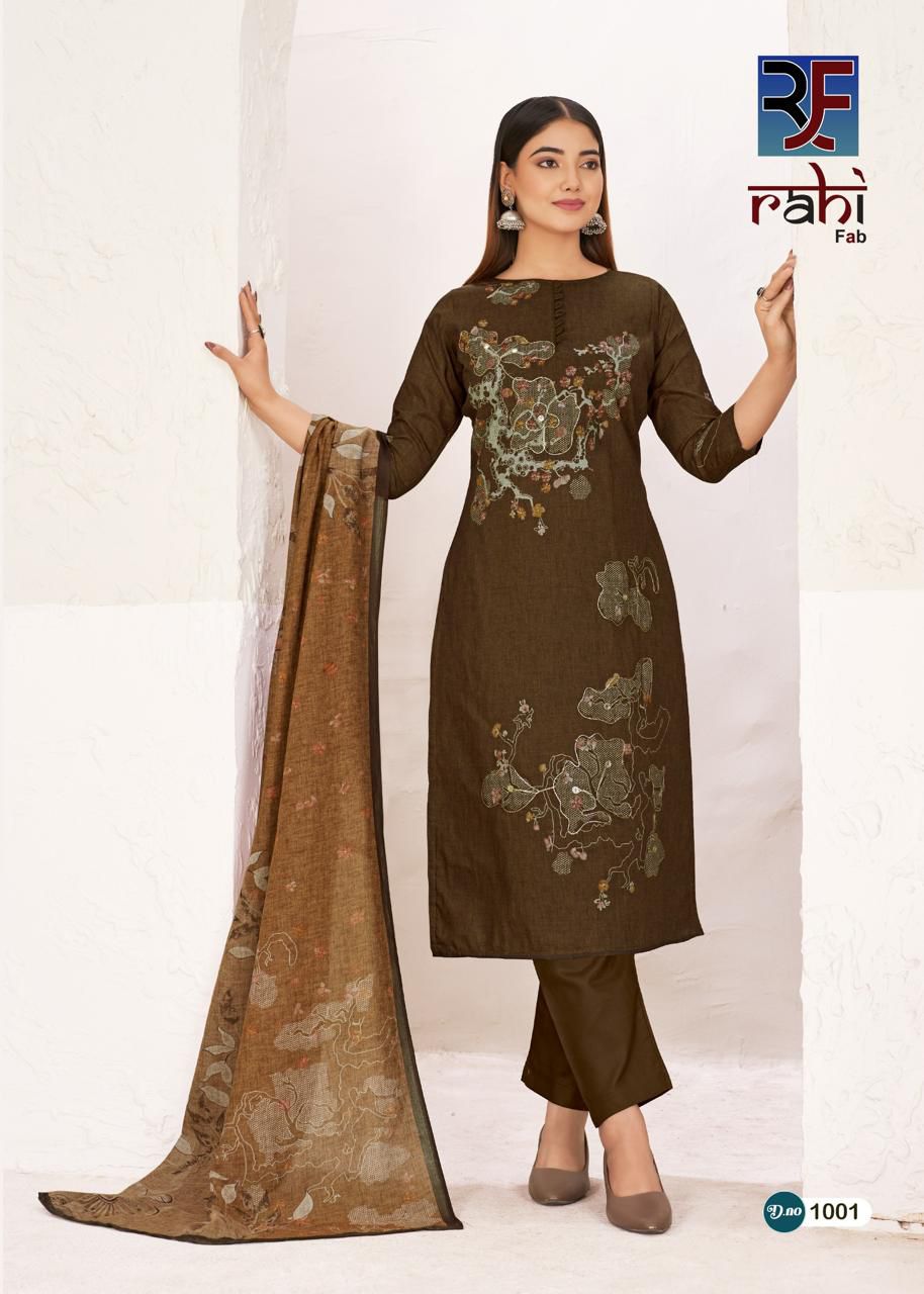 Rising Gold Vol 1 Rahi Fab Cotton Karachi Salwar Suits Wholesaler Ahmedabad