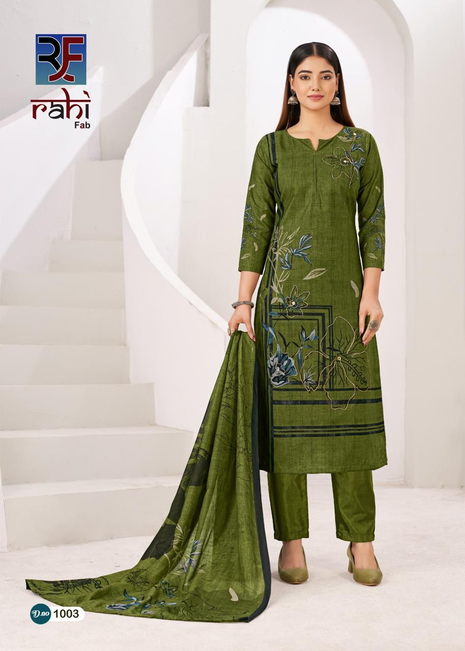 Rising Gold Vol 1 Rahi Fab Cotton Karachi Salwar Suits Wholesaler Ahmedabad