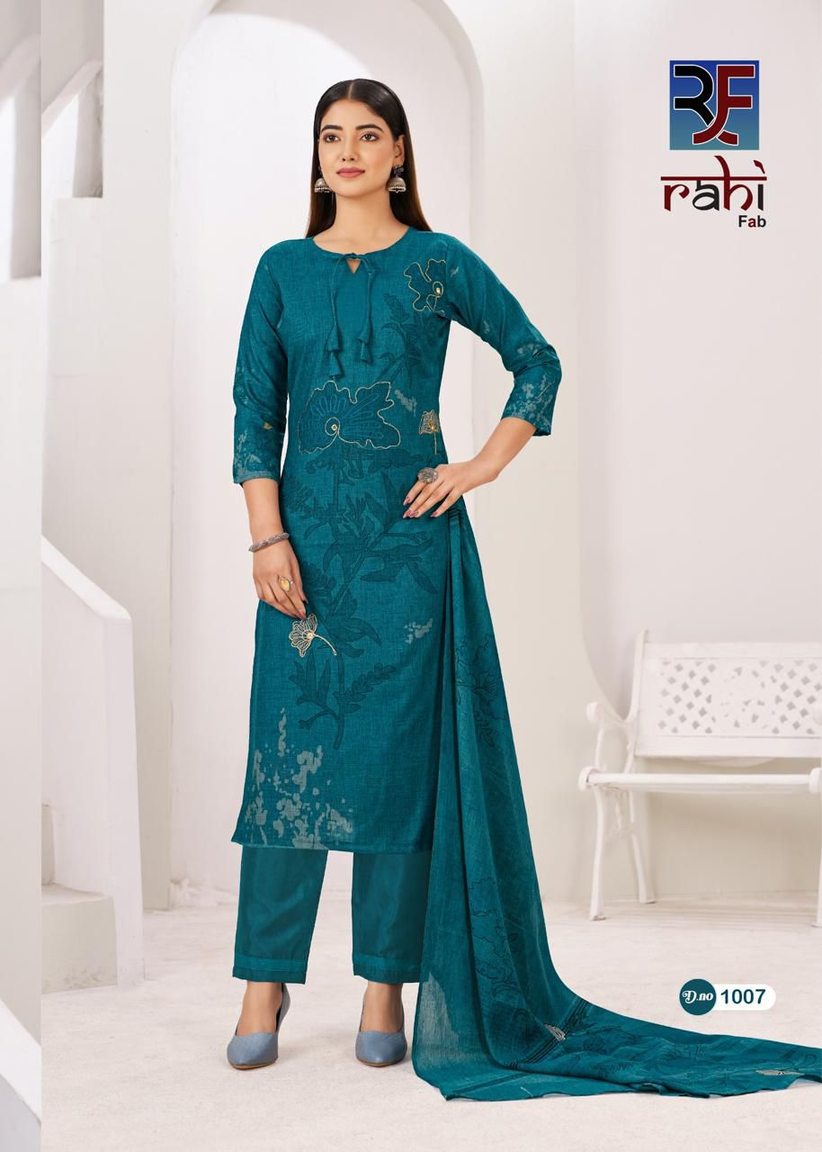 Rising Gold Vol 1 Rahi Fab Cotton Karachi Salwar Suits Wholesaler Ahmedabad