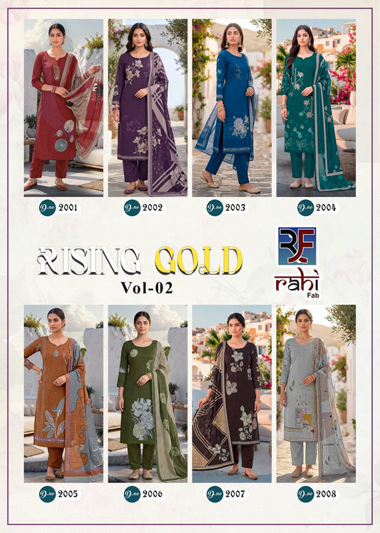 Rising Gold Vol 2 Rahi Fab Cotton Karachi Salwar Suits Supplier India