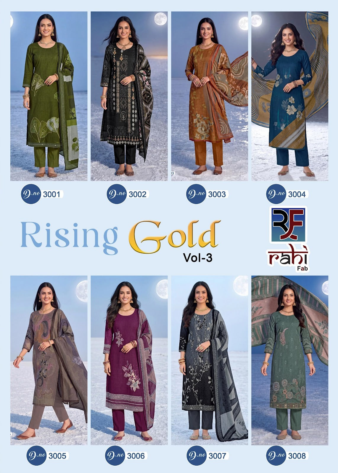Rising Gold Vol 3 Rahi Fab Cotton Karachi Salwar Suits Wholesaler