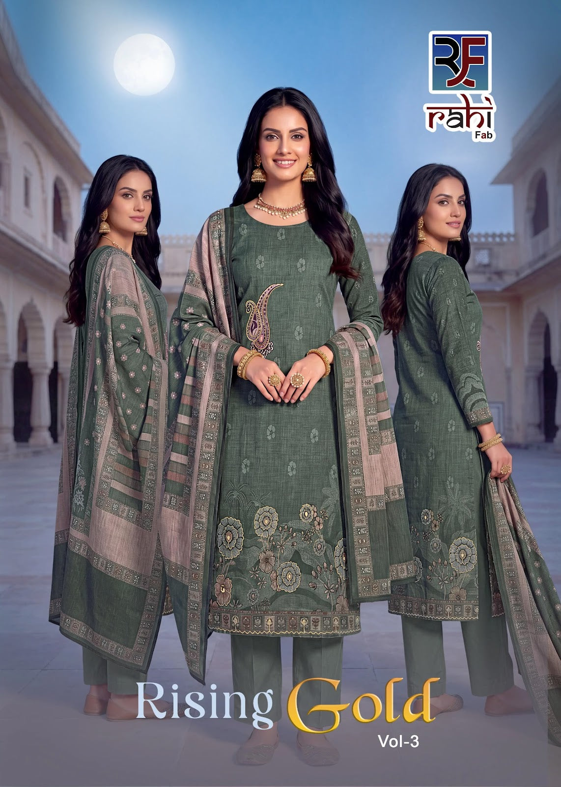 Rising Gold Vol 3 Rahi Fab Cotton Karachi Salwar Suits Wholesaler