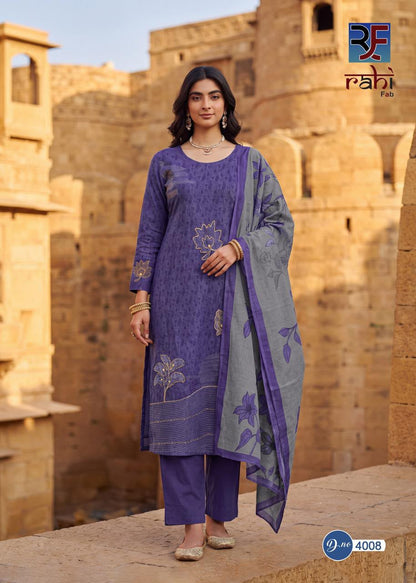 Rising Gold Vol 4 Rahi Fab Cotton Karachi Salwar Suits Supplier India