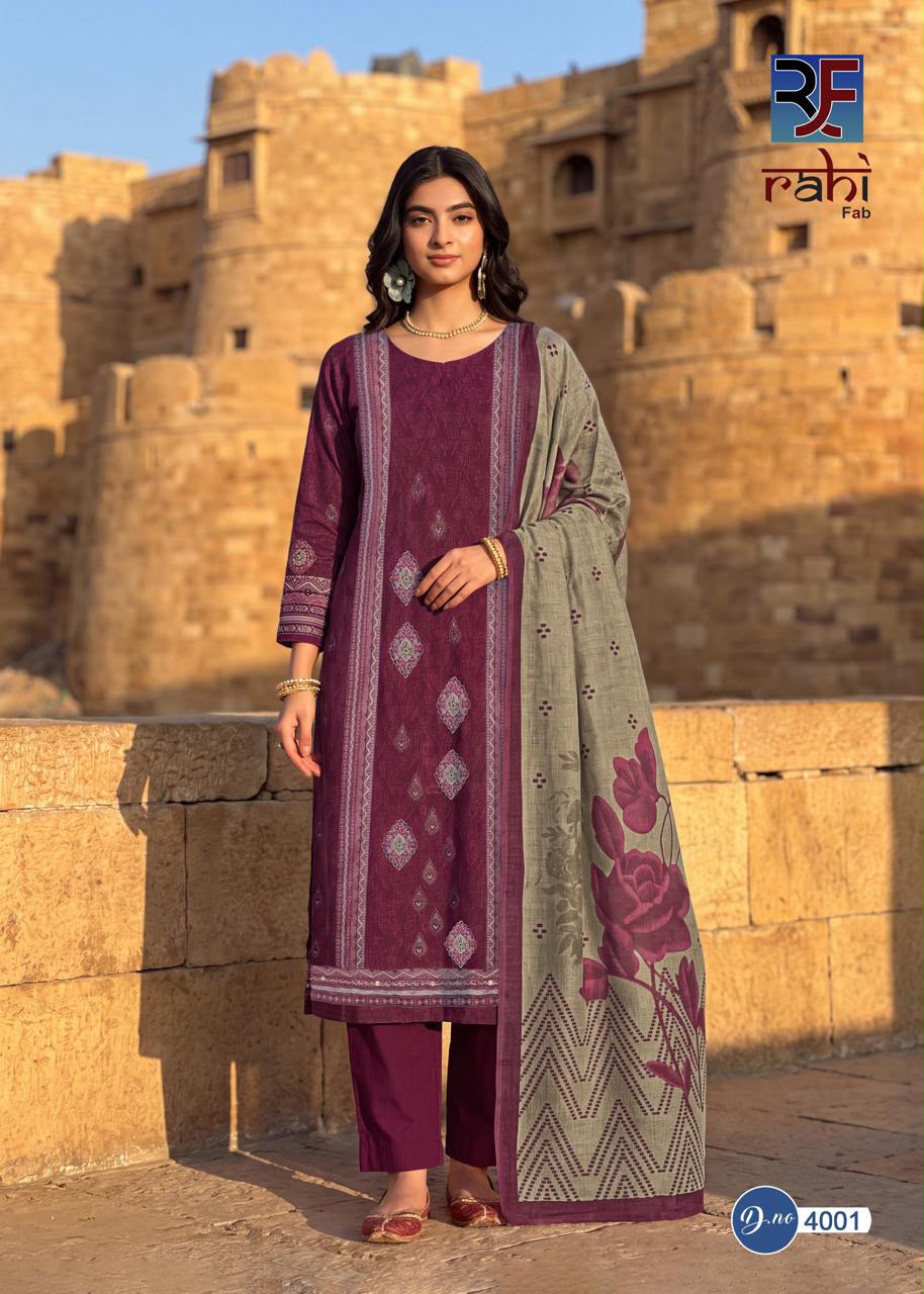 Rising Gold Vol 4 Rahi Fab Cotton Karachi Salwar Suits Supplier India
