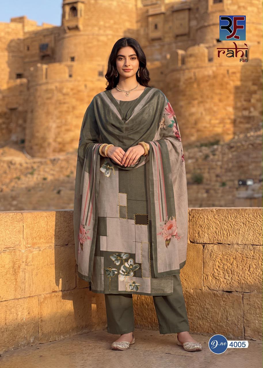 Rising Gold Vol 4 Rahi Fab Cotton Karachi Salwar Suits Supplier India