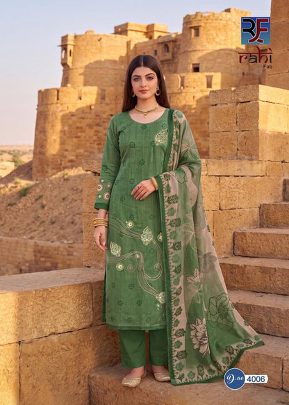 Rising Gold Vol 4 Rahi Fab Cotton Karachi Salwar Suits Supplier India