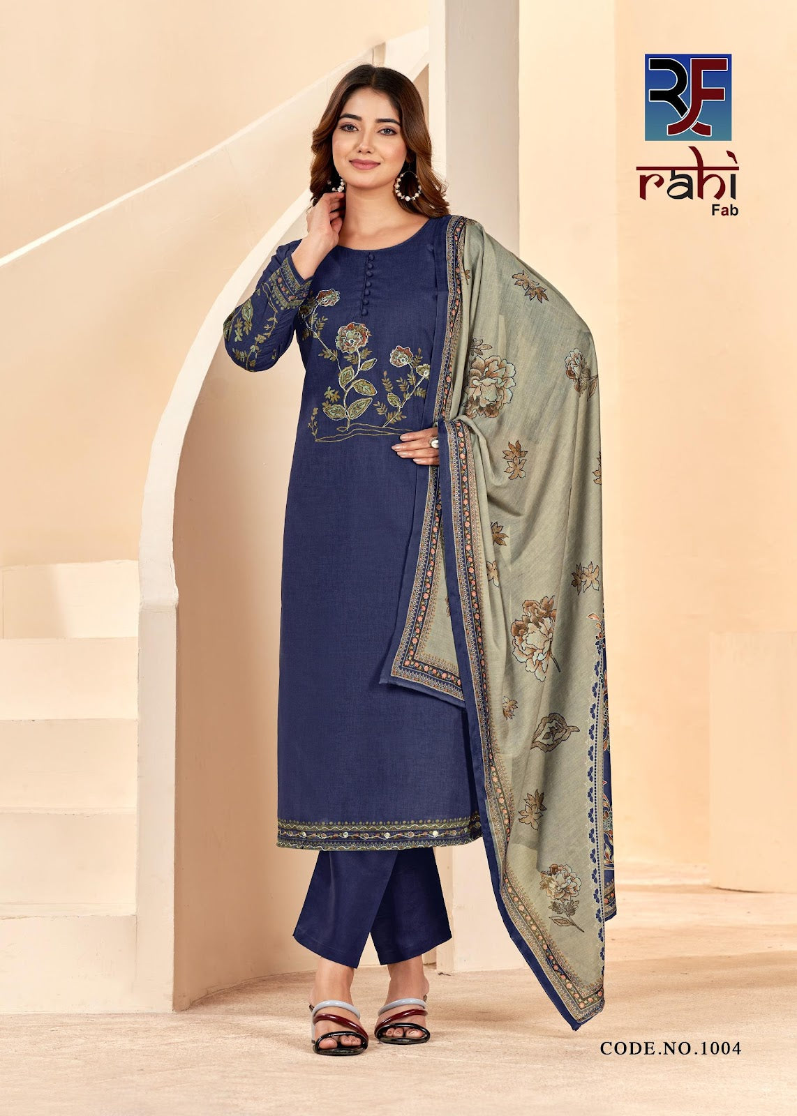 Rising Silver Rahi Fab Cotton Karachi Readymade Suits Wholesale Price