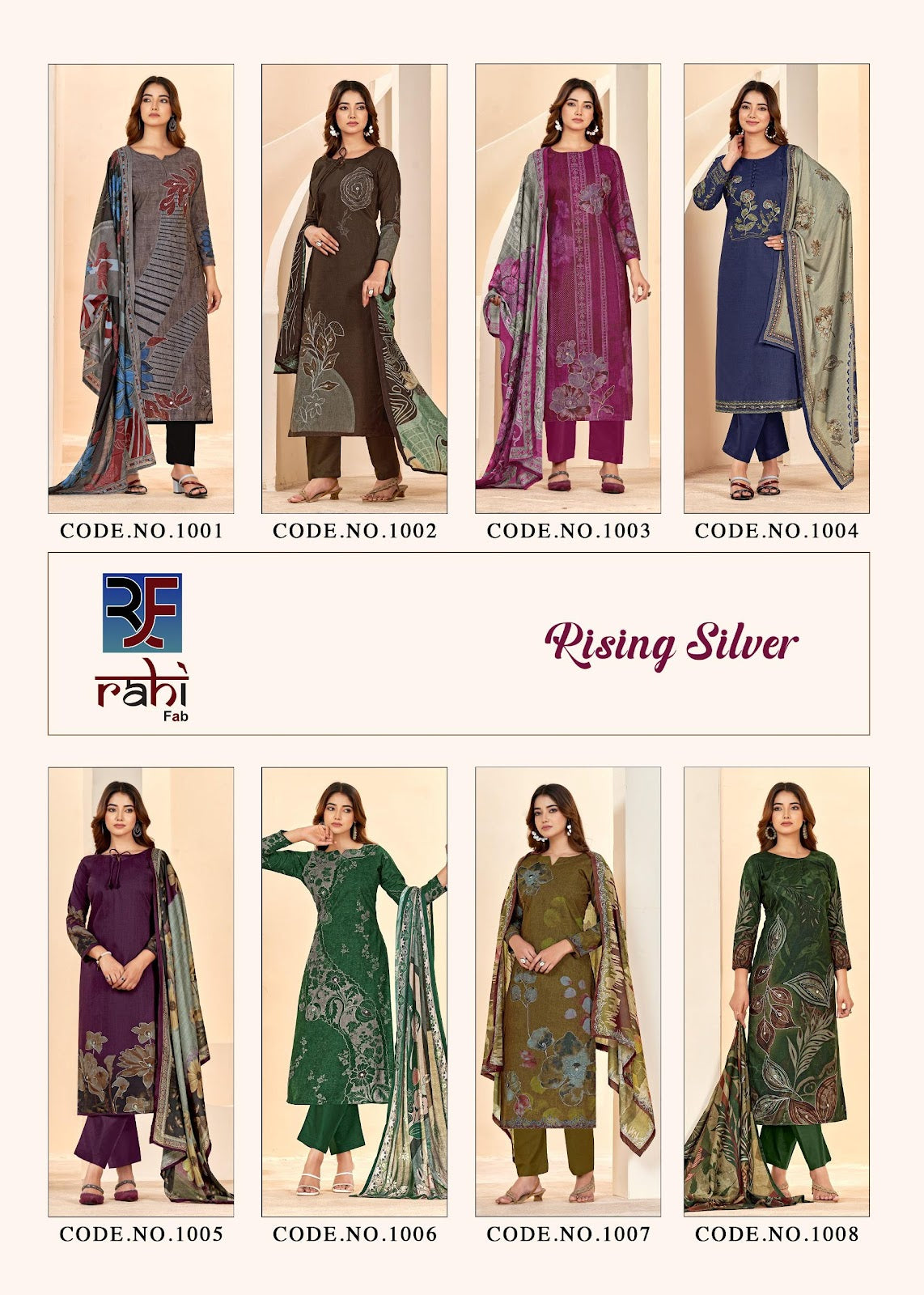 Rising Silver Rahi Fab Pure Cotton Karachi Salwar Suits Manufacturer India