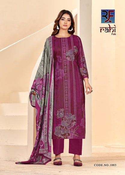 Rising Silver Rahi Fab Pure Cotton Karachi Salwar Suits Manufacturer India