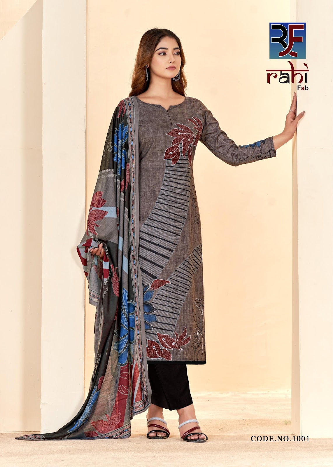 Rising Silver Rahi Fab Pure Cotton Karachi Salwar Suits Manufacturer India