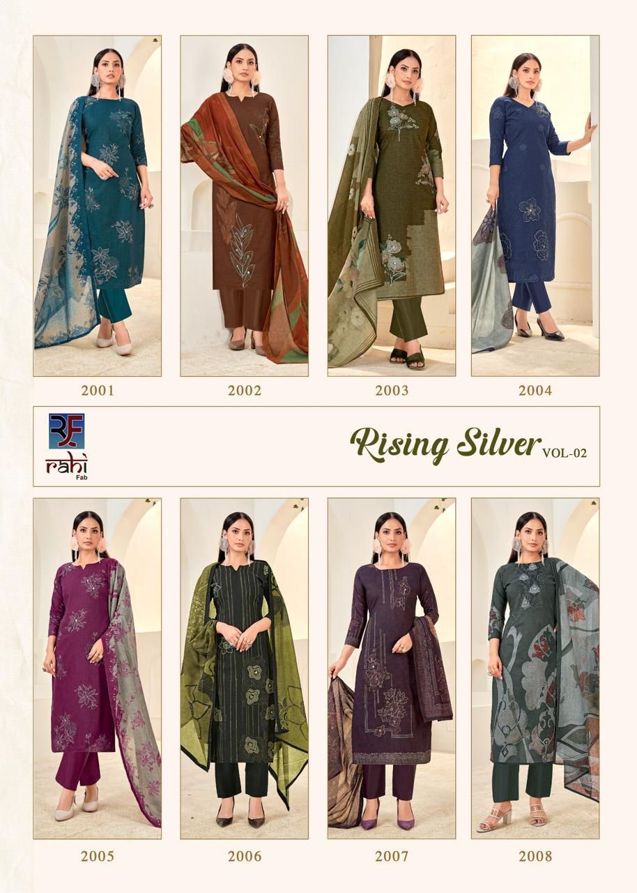 Rising Silver Vol 2 Rahi Fab Pure Cotton Karachi Salwar Suits Manufacturer Gujarat